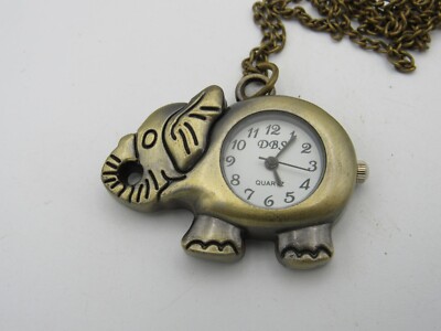 Lady's ELEPHANT Pendant Watch New Battery Works Great G1