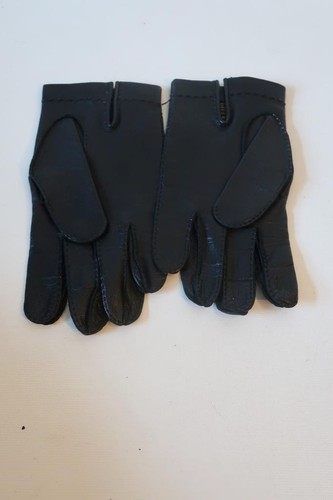 Mens Fownes Black Leather Gloves 8.5 * - Picture 2 of 5