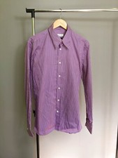 Versace Collection Vintage SZ 42 botton long sleeve shirt purple striped Slim