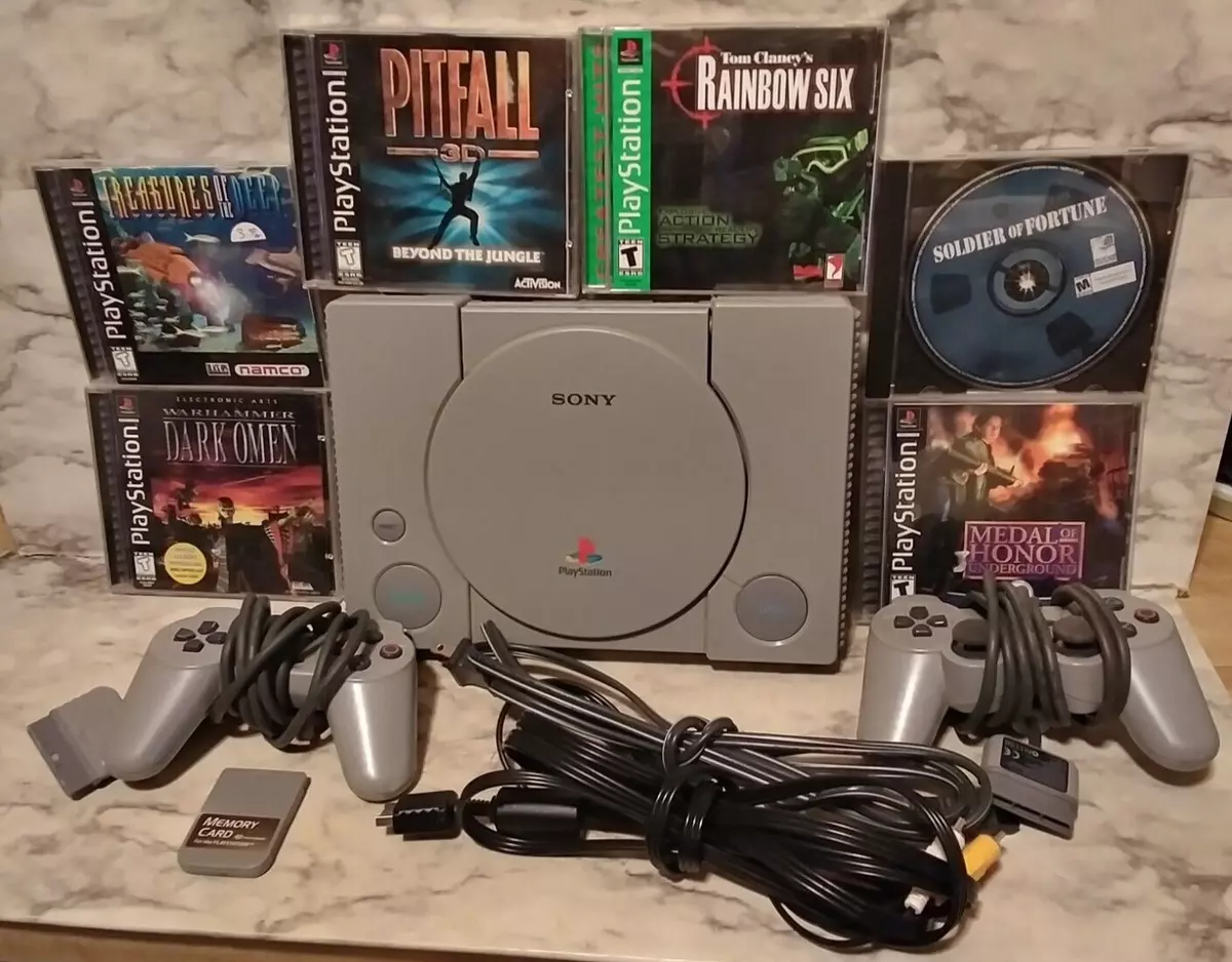 placere Sige vask Sony PlayStation 1 PS1 Original Console SCPH 5501, 2 Controllers, 6 Games  Bundle | eBay