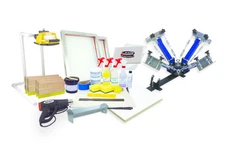 Silk Screen Printing Press 4 color/1station, heat gun, exposure unit equipment