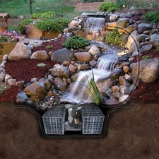Pondless Waterfall kit w/ 11' Stream - 5100 GPH Pump, Vault, Liner, 34" Spillway
