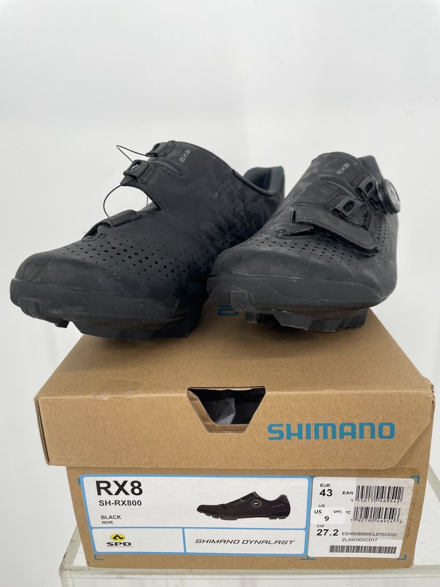 SHIMANO DYNALAST ブラック シューズ Shimano Mens Gravel Bike Shoes 9 Black DynaLast Abrasion