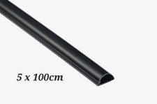 D-Line PVC Black Mini Trunking Cable Wire Management Hide Cover Guard 15mmx30mm