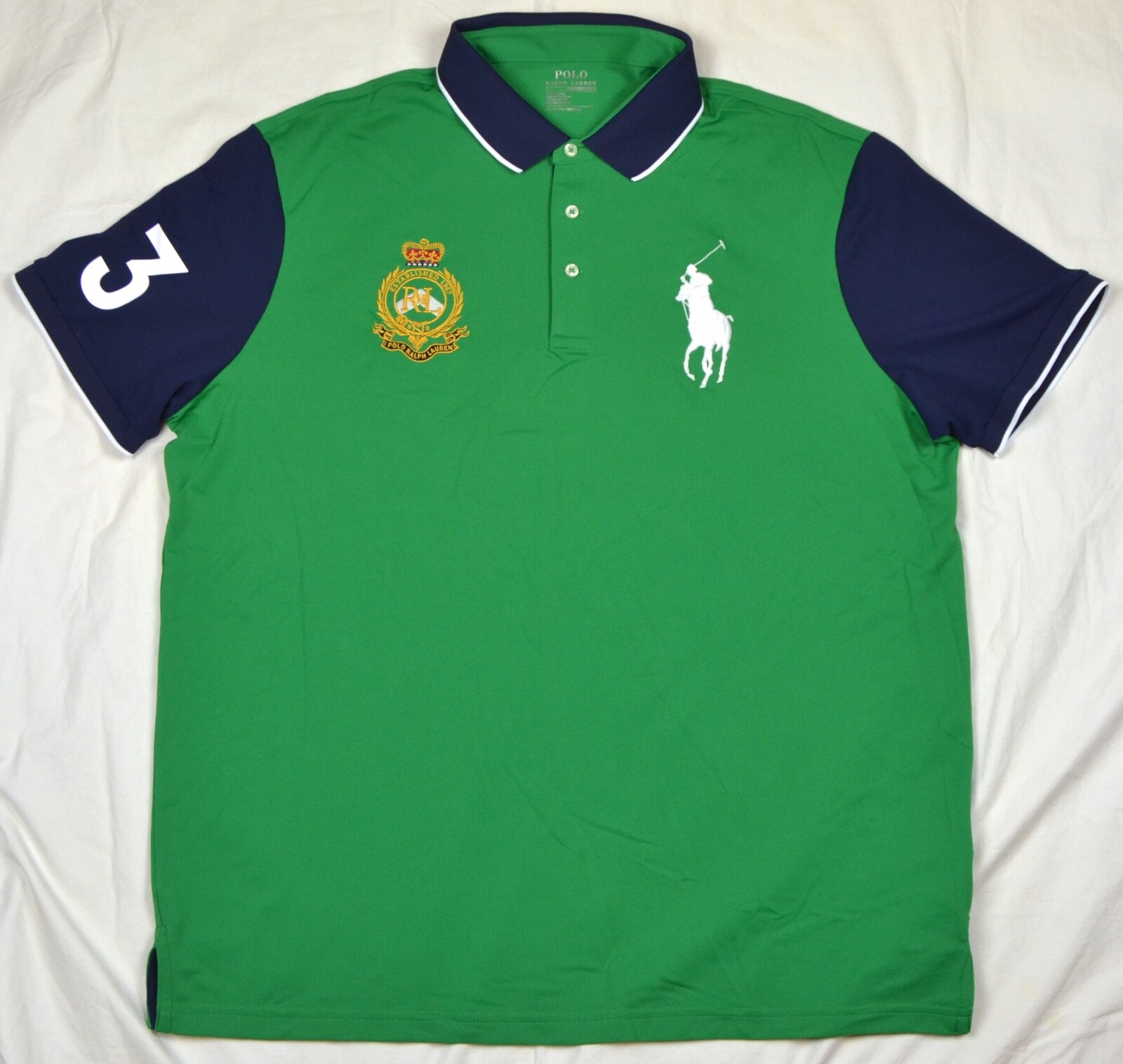 Polo Ralph Lauren Performance Grande Pony Stemma Verde Maniche Corta XL