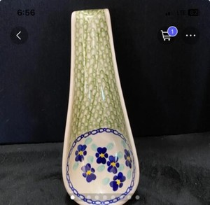 New Polish pottery spoon rest 9 3/4”
