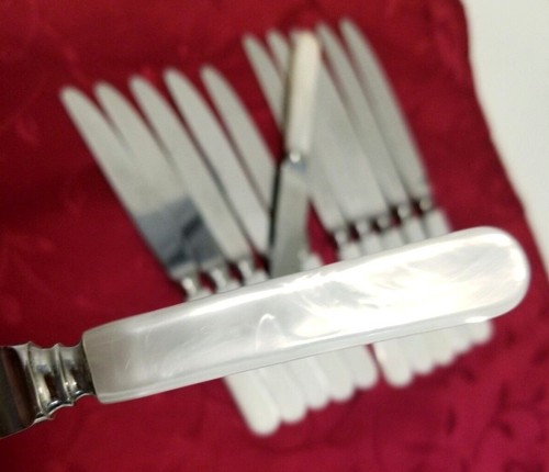Lot of 12 Vintage Dinner Knives 11 Hudson 1? Opalescent Handles Stainless Steel - Picture 5 of 9