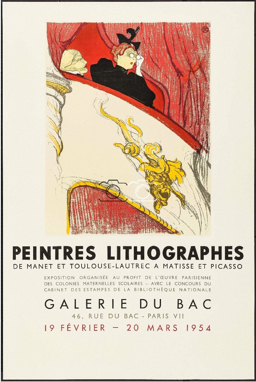 POSTER HQ AFFICHE VINTAGE Expo Lithographes 1954 pour décoration murale salon rétro