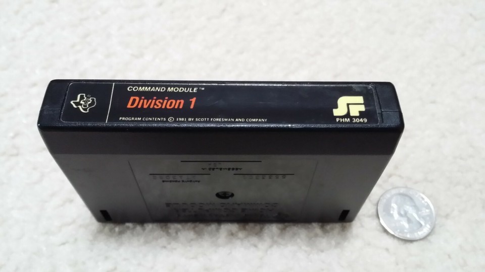 TI-99 4A computer cartridge, 'Division 1' (Scott Foresman and Company ...