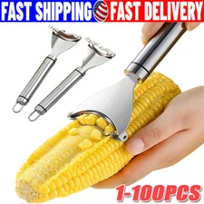 Stainless Steel Corn Cob Peeler Stripper Remover Kitchen Cutter Thresher Tool US