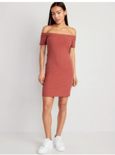 Old Navy Women's Fitted Off-The-Shoulder Rib-Knit Mini Dress NWT - Medium