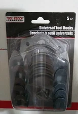 (Lot X 3) Tool Bench Hardware 5 Pack Universal Metal Tool Hook Hanger W/ Screws