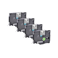 4PK Compatible with Brother P-Touch TZe-111 TZ111 Black on Clear Label Tape 6mm