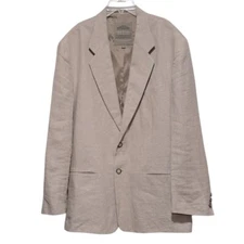 Structure Italian Linen Two Button Men’s Beige Blazer Jacket size Large