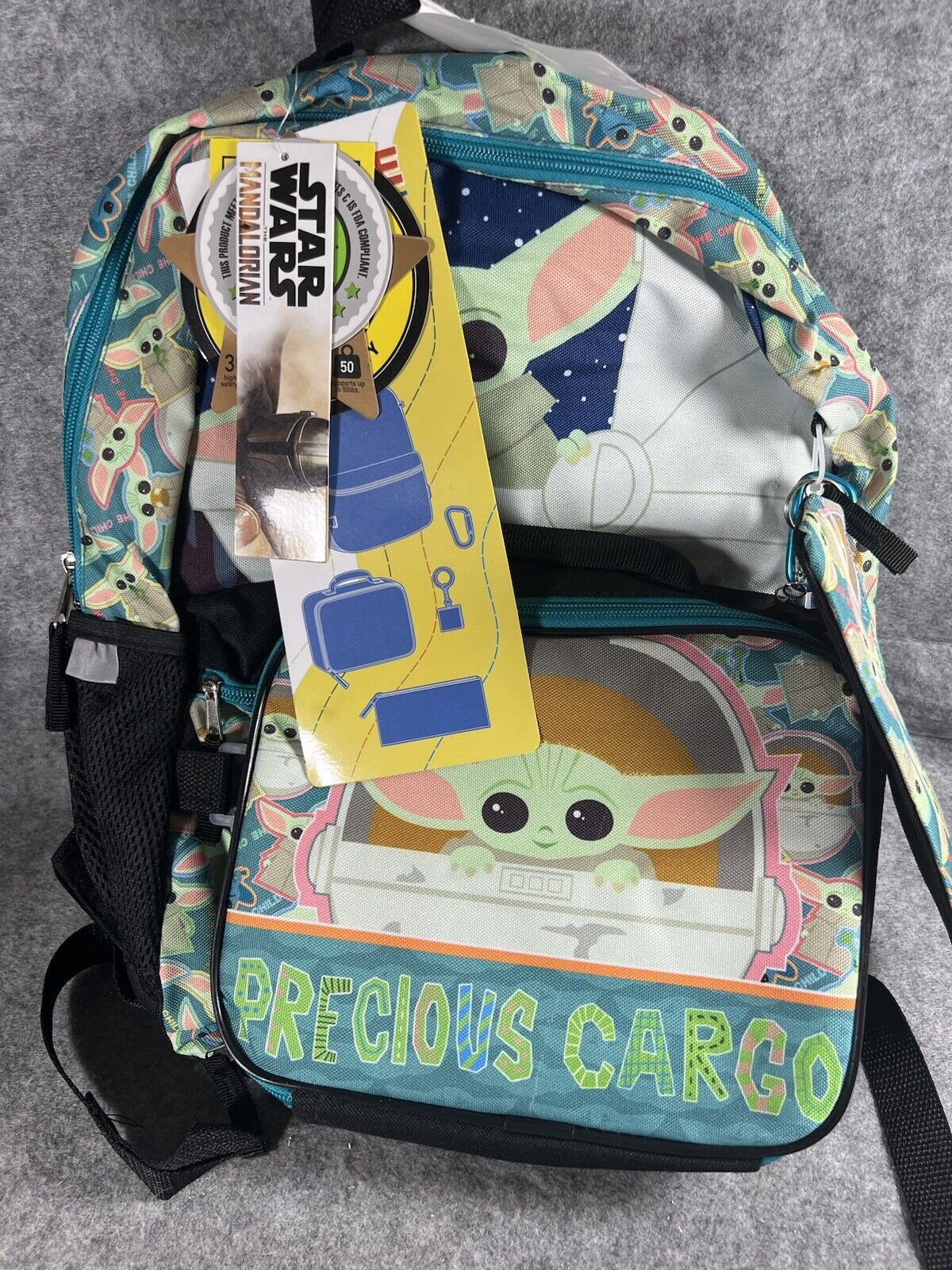NEW 5- Piece Star Wars The Child Baby Yoda Precious Cargo Backpack