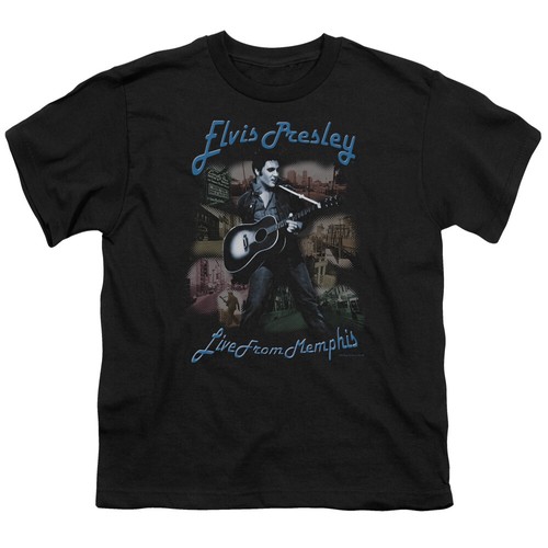 Elvis Presley Kids T-Shirt Live from Memphis Black Tee