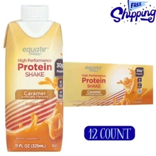 11 fl oz, 12 Ct, Equate High Performance Protein Nutrition Shake, Caramel
