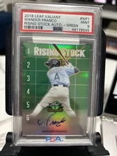 2018 LEAF Valiant Rising Stock Wander Franco Auto GREEN /99 PSA 9 LOW POP