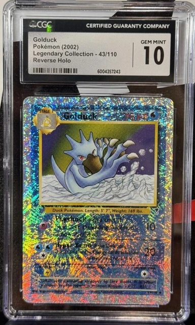 2002 Pokémon Legendary Coll. Reverse Foil #43/110 Golduck CGC 10