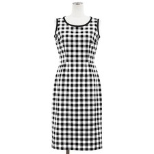 DOLCE&GABBANA Dress Size 40 Women Gingham Check Sleeveless Black White