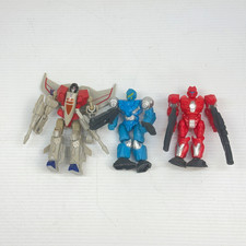 Lot of 3 Transformers Robot Action Figures Red Blue White Plastic Toy Figures