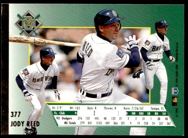 1994 Ultra #377 Jody Reed IP AUTO - Image 2 of 2