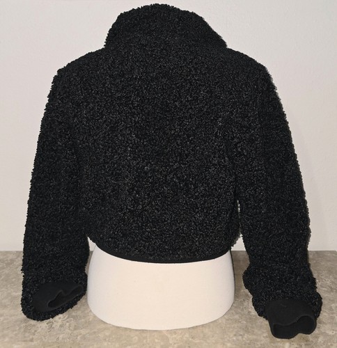 For Love And Lemons schwarzer kurz geschnittener Sherpa-Pullover mit 1/3-Reißverschluss Größe M neu mit Etikett - Bild 2 von 7