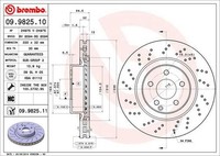2X Brembo 09.9825.11 Bremsscheibe FüR MERCEDES-BENZ