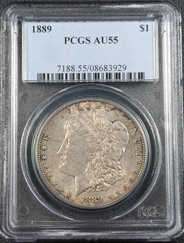 1889 Morgan Silver Dollar $1 - PCGS AU55 - Rare Weird Grade!
