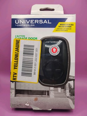 Chamberlain KLIK5U-BK2 Black Universal Garage Door Remote  2 Button