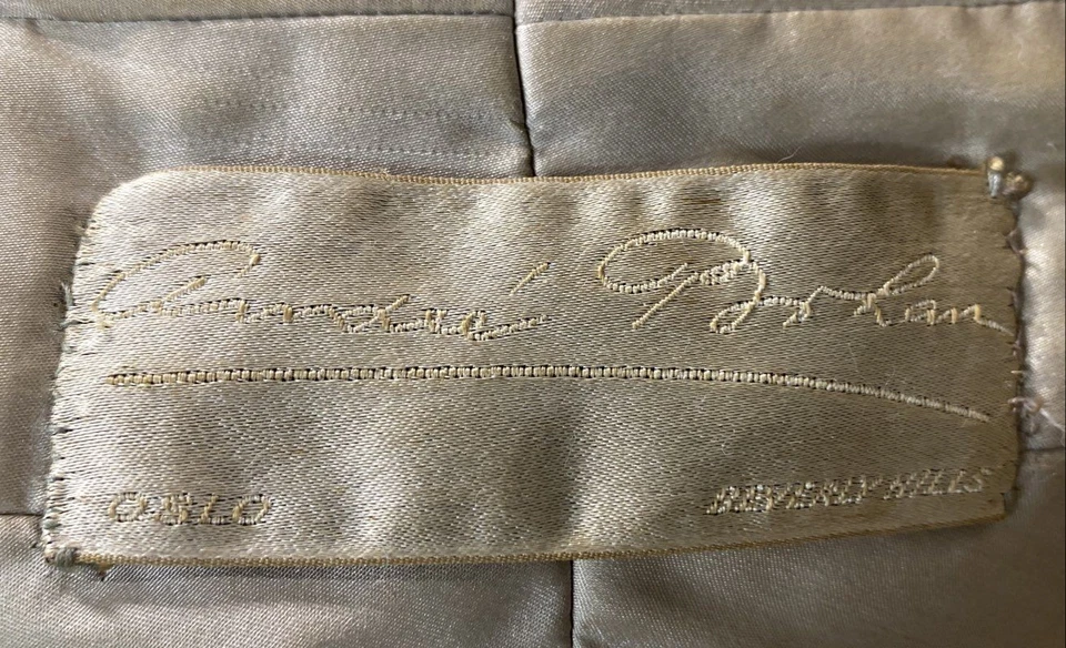 Abrigo recortado Andre Beverly Hills Furs para mujer beige de piel lisa talla 48 Foto 3 de 4