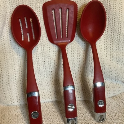 Kitchenaid Silicone  Red Kitchen Tools  3 Piece Set Spatula & Spoons 