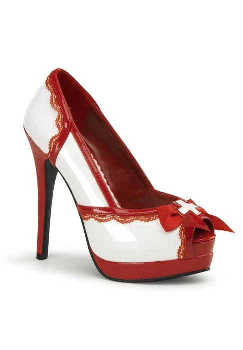 Sexy Nurse Adult Peep Toe Heels - Image 2 of 2