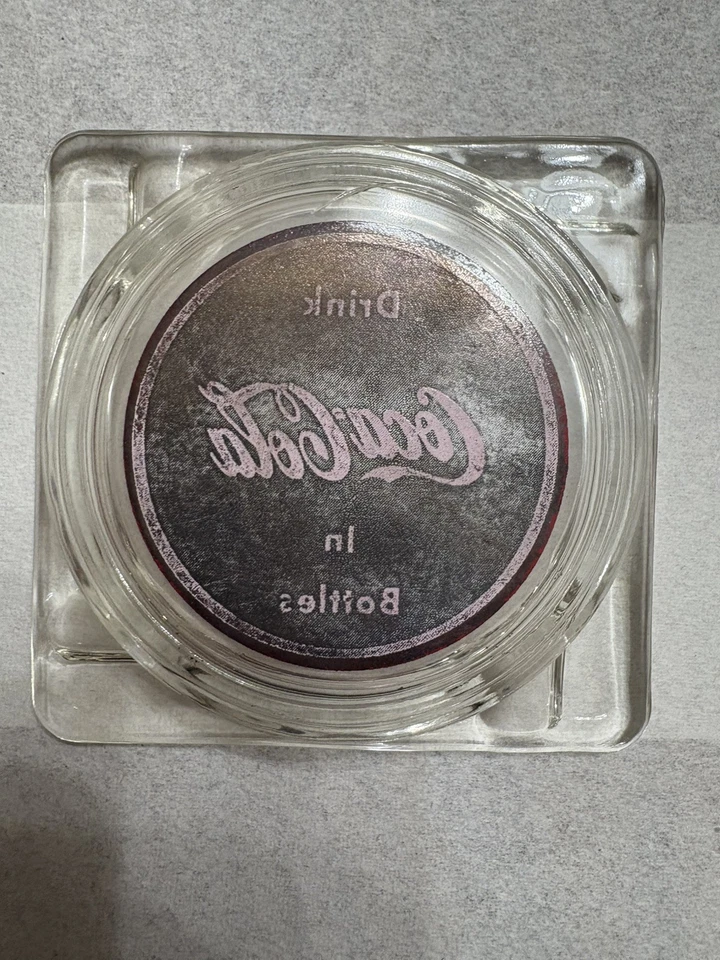 Cenicero redondo de vidrio vintage Coca-Cola 1970 Foto 2 de 3