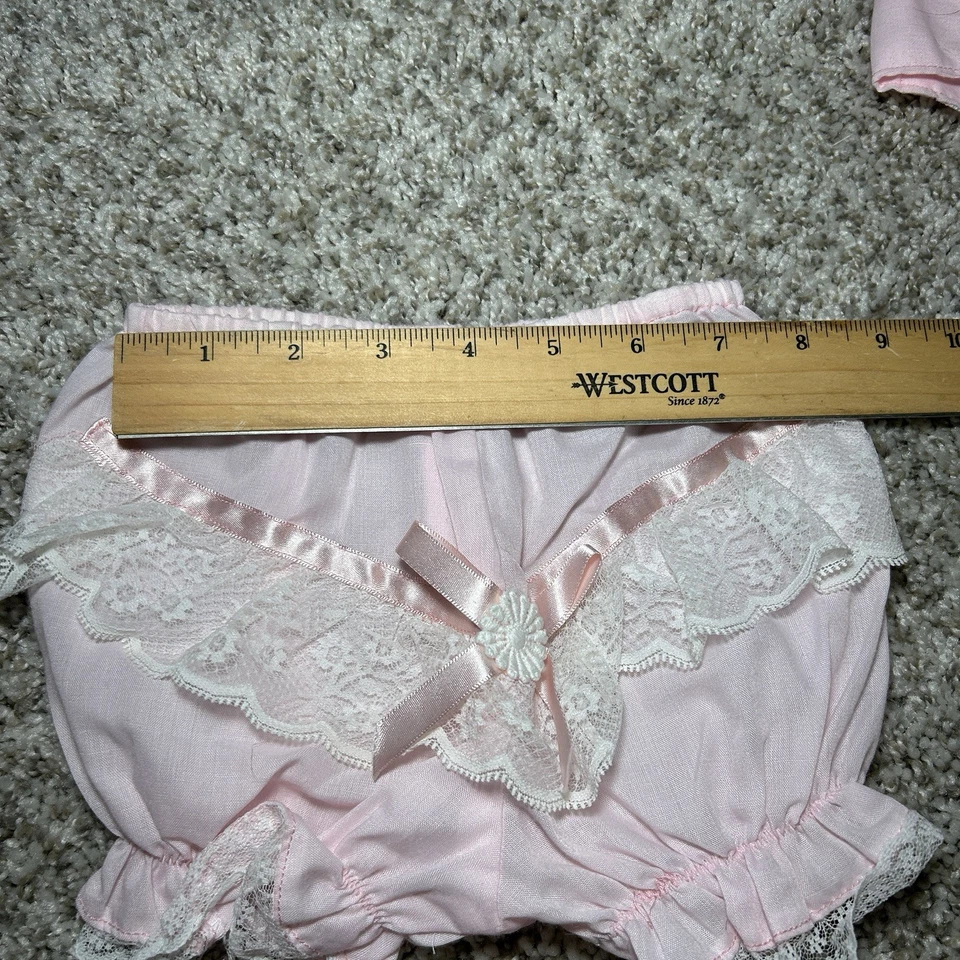 Conjunto de Vestido Rosa con Volantes De Colección Bebé Niñas Fiesta Vestido Niño Princesa 3 piezas Hecho a Mano Foto 3 de 4