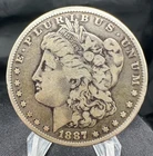 1887 P Morgan Silver Dollar - 90% Silver Piece US $1 Coin