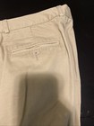 Perry Ellis Mens Pants 38x32 Beige Pleated Cuff 100% Cotton — photo 3
