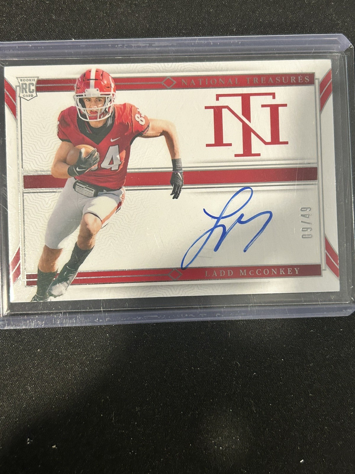 Ladd McConkey Panini National Treasures Collegiate College Silhouettes Signatures #LM Base