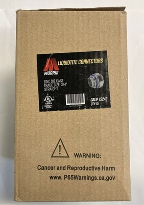 MORRIS 15242 3/4'' STRAIGHT LIQUID-TITE CONNECTOR SEAL TIGHT ZINC CAST (BOX 15)