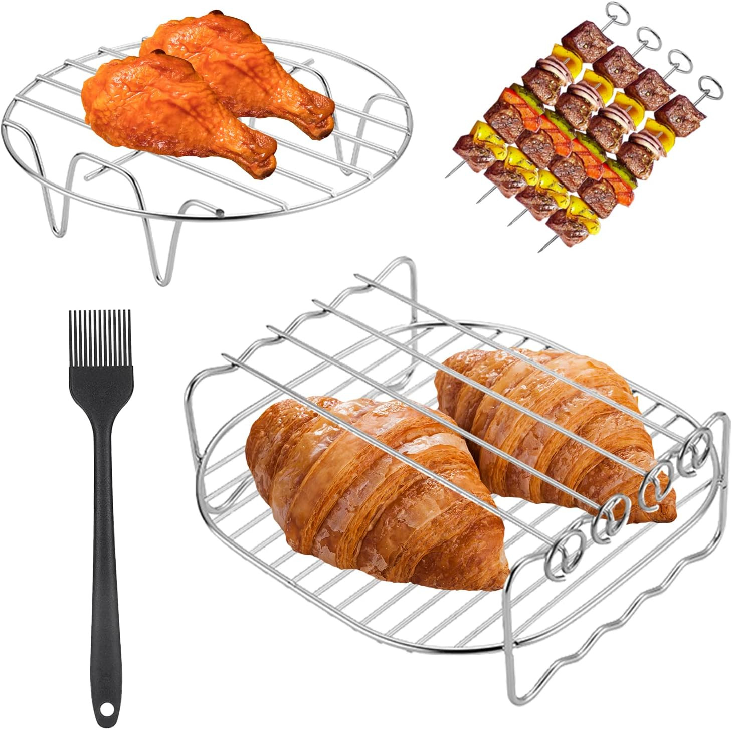 Set 2 Griglie per Air Fryer in Acciaio Inox 304 | Ottimizzazione Flusso Aria