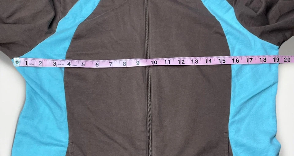 Sudadera TekGear Vintage Marrón, Azul Para Mujer Talla L - Pantalones Capri con Cremallera Y2K Foto 4 de 4