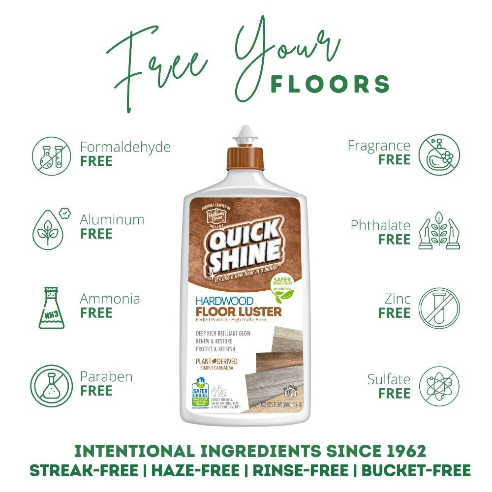 Pfas-Free Hardwood Floor Polish with Plant-Dried Carnauba Wax High Gloss Shine