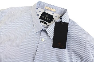 SCOTCH & SODA Ams Couture Hemd 2XL Blau Herren Slim Fit Gestreift Baumwollmischung *