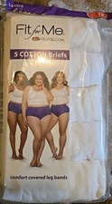 2015 Fruit Of The Loom Fit For Me 5 Cotton Briefs Size 12 White - F4