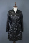 Miss Sixty Black Solid Cotton Belted Coated Button Up Trench Jacket Size M