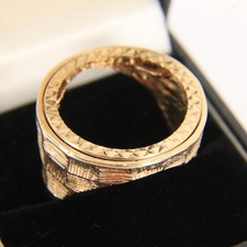 Vintage 9ct Hallmarked Gold Full Sovereign Coin Mount Ring UK Size V Boxed
