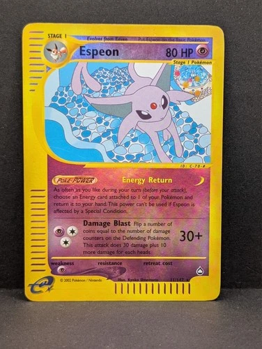 Espeon 011/147 Aquapolis Reverse Holo Rare Pokemon TCG Nintendo MP+