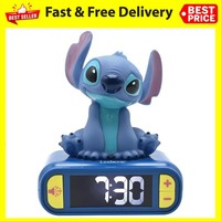LEXIBOOK, Dis ney Stitch, Nightlight Alarm Clock, Sounds and Melodies, LCD Backl