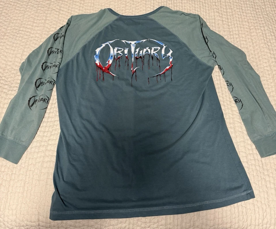 Obituario - XL - Camisa Manga Larga - Causa de Muerte RARA Foto 2 de 3