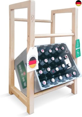 Getränkekistenregal 2 Kisten aus hochwertigem Bambus-Holz ? extra stabil & 